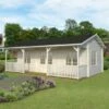 Palmako Sandra 7.5m X 4.8m Log Cabin Summer House (44mm) 2 Palmako Sandra 7.5m X 4.8m Log Cabin Summer House (44mm) -Garden Supplies Sales Shop pm44 233 01