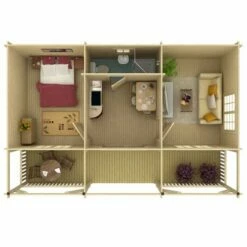 Palmako Sandra 7.5m X 4.8m Log Cabin Summer House (44mm) 20 Palmako Sandra 7.5m X 4.8m Log Cabin Summer House (44mm) -Garden Supplies Sales Shop pm44 233 04