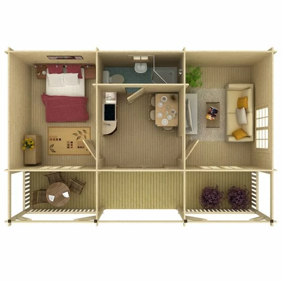 Palmako Sandra 7.5m X 4.8m Log Cabin Summer House (44mm) 9 Palmako Sandra 7.5m X 4.8m Log Cabin Summer House (44mm) - Image 7