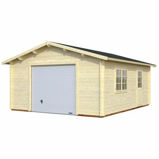 Palmako Roger 4.5m X 5.5m Extra Wide Log Cabin Single Garage (44mm) - Up And Over Door 4 Palmako Roger 4.5m X 5.5m Extra Wide Log Cabin Single Garage (44mm) - Up And Over Door - Image 2