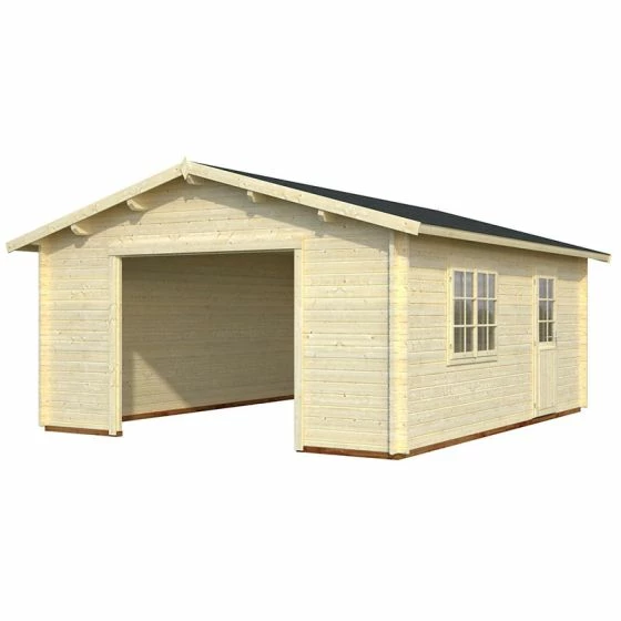 Palmako Roger 4.5m X 5.5m Extra Wide Log Cabin Single Garage (44mm) - Double Doors 10 Palmako Roger 4.5m X 5.5m Extra Wide Log Cabin Single Garage (44mm) - Double Doors - Image 9