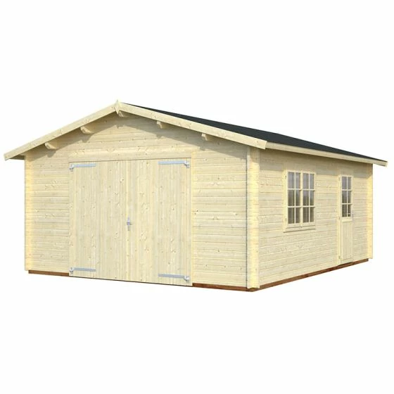 Palmako Roger 4.5m X 5.5m Extra Wide Log Cabin Single Garage (44mm) - Double Doors 9 Palmako Roger 4.5m X 5.5m Extra Wide Log Cabin Single Garage (44mm) - Double Doors - Image 8