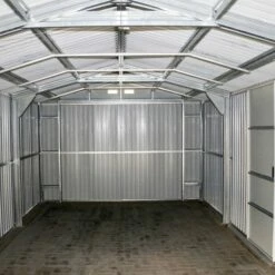 12' X 38' Sapphire Olympian Anthracite Metal Garage (3.62m X 11.35m) 24 12' X 38' Sapphire Olympian Anthracite Metal Garage (3.62m X 11.35m) -Garden Supplies Sales Shop sapphireolym1238 12x38 sapphire olympian anthracite metal garage interior2