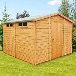 10' X 10' Shire Premium Security Apex Wooden Garden Shed (2.99m X 2.99m)