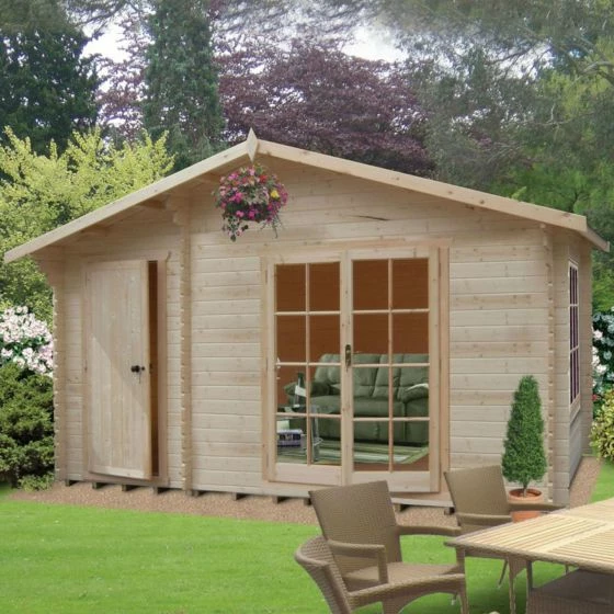 Shire Chaumont 4.2m X 5m Log Cabin Summer House (28mm) 3 Shire Chaumont 4.2m X 5m Log Cabin Summer House (28mm)