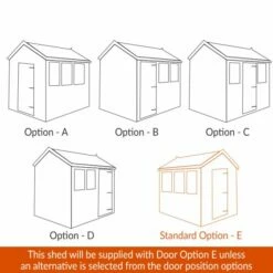 8' X 8' Traditional Heavy Duty Shiplap Apex Wooden Garden Shed (2.44m X 2.44m) 19 8' X 8' Traditional Heavy Duty Shiplap Apex Wooden Garden Shed (2.44m X 2.44m) -Garden Supplies Sales Shop shedlands door position tra86aph tra88aph new 1