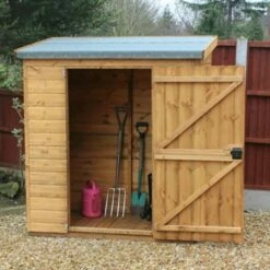 10' X 3' Traditional Shiplap Pent Wooden Garden Tool Storage Shed (3.05m X 0.91m)