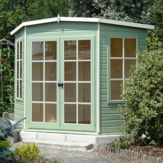 7'5x7'5 Shire Hampton Traditional Corner Wooden Summer House 3 7'5x7'5 Shire Hampton Traditional Corner Wooden Summer House