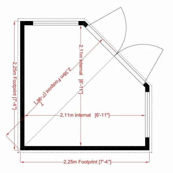 8x8 Shire Barclay Corner Wooden Summer House 6 8x8 Shire Barclay Corner Wooden Summer House - Image 4