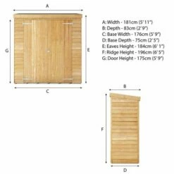 5'10 X 2'7 (1.78x0.78m) Mercia Overlap Premium Tall Wooden Garden Storage 16 5'10 X 2'7 (1.78x0.78m) Mercia Overlap Premium Tall Wooden Garden Storage -Garden Supplies Sales Shop si 001 001 0012bun 3 min
