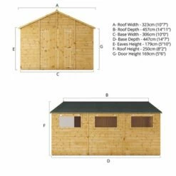 15' X 10' Mercia Shiplap Apex Workshop (4.5m X 3.2m) 17 15' X 10' Mercia Shiplap Apex Workshop (4.5m X 3.2m) -Garden Supplies Sales Shop si 001 004 0098 15x10 workshop drawing1 min