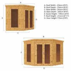 8' X 8' (3.6x2.8m) Mercia Premier Corner Wooden Summer House 16 8' X 8' (3.6x2.8m) Mercia Premier Corner Wooden Summer House -Garden Supplies Sales Shop si 003 001 0038 1 min