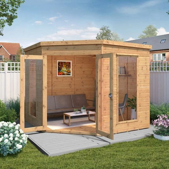 8' X 8' (3.6x2.8m) Mercia Premier Corner Wooden Summer House 4 8' X 8' (3.6x2.8m) Mercia Premier Corner Wooden Summer House - Image 2