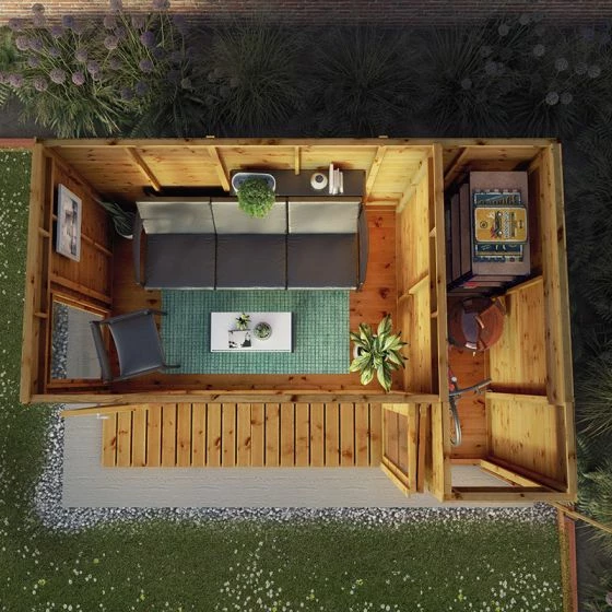 12' X 8' Mercia Premium Summer House With Side Shed (3.69m X 2.41m) 8 12' X 8' Mercia Premium Summer House With Side Shed (3.69m X 2.41m) - Image 6