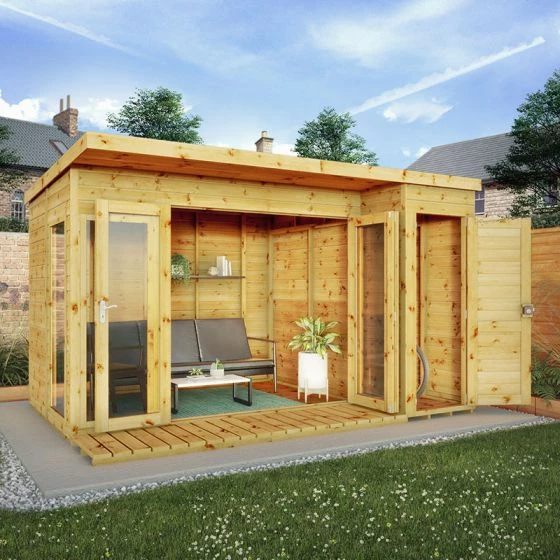 12' X 8' Mercia Premium Summer House With Side Shed (3.69m X 2.41m) 4 12' X 8' Mercia Premium Summer House With Side Shed (3.69m X 2.41m) - Image 2