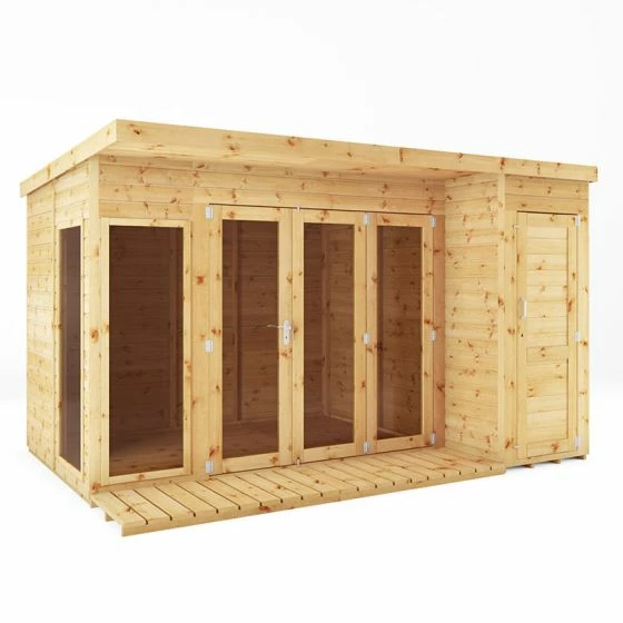 12' X 8' Mercia Premium Summer House With Side Shed (3.69m X 2.41m) 9 12' X 8' Mercia Premium Summer House With Side Shed (3.69m X 2.41m) - Image 7
