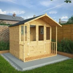New Release 5 7' X 7' (2.12x1.94m) Mercia Shiplap Wooden Summerhouse With Veranda