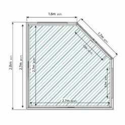 9' X 9' Mercia Premium Corner Summer House (2.9m X 2.9m) 15 9' X 9' Mercia Premium Corner Summer House (2.9m X 2.9m) -Garden Supplies Sales Shop si 003 001 0051 9x9 corner sh drawing1 min