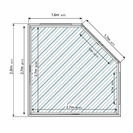 9' X 9' Mercia Premium Corner Summer House (2.9m X 2.9m) 5 9' X 9' Mercia Premium Corner Summer House (2.9m X 2.9m) - Image 3