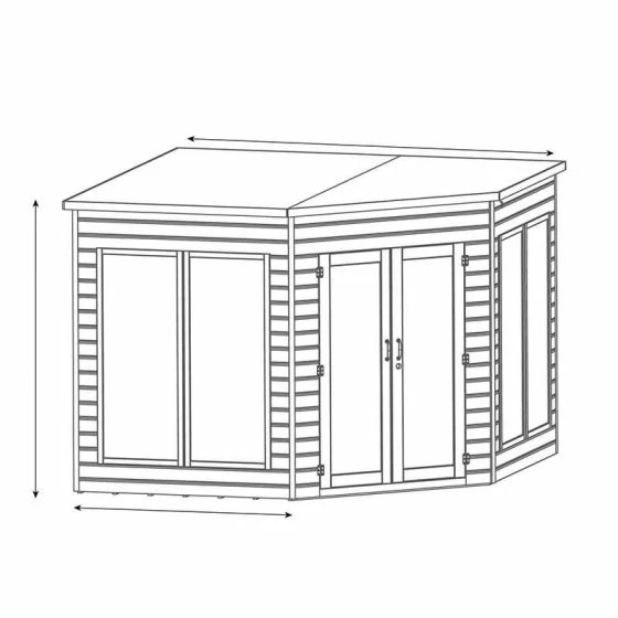 9' X 9' Mercia Premium Corner Summer House (2.9m X 2.9m) 6 9' X 9' Mercia Premium Corner Summer House (2.9m X 2.9m) - Image 4