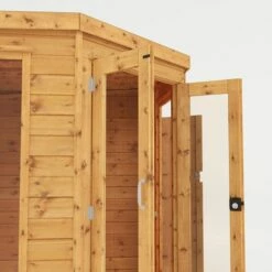 11' X 7' Mercia Corner Shiplap Wooden Garden Summer House With Side Shed (3.2m X 2.1m) 31 11' X 7' Mercia Corner Shiplap Wooden Garden Summer House With Side Shed (3.2m X 2.1m) -Garden Supplies Sales Shop si 003 001 0064 11x7 corner summerhouse with side shed close up4 min