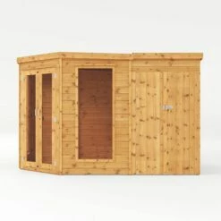 11' X 7' Mercia Corner Shiplap Wooden Garden Summer House With Side Shed (3.2m X 2.1m) 25 11' X 7' Mercia Corner Shiplap Wooden Garden Summer House With Side Shed (3.2m X 2.1m) -Garden Supplies Sales Shop si 003 001 0064 11x7 corner summerhouse with side shed cutout1 min