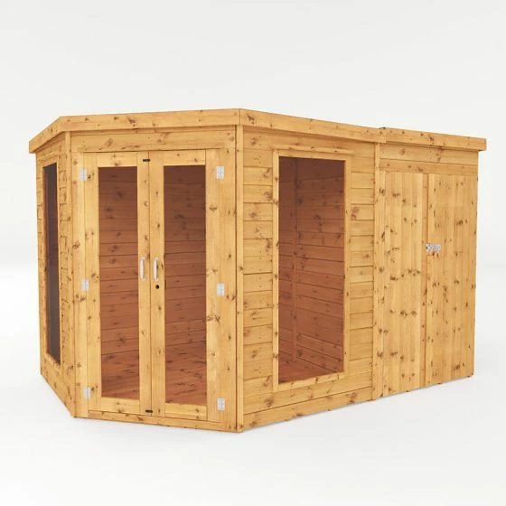 11' X 7' Mercia Corner Shiplap Wooden Garden Summer House With Side Shed (3.2m X 2.1m) 10 11' X 7' Mercia Corner Shiplap Wooden Garden Summer House With Side Shed (3.2m X 2.1m) - Image 8