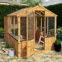 10' X 6' Mercia Shiplap Wooden Apex Greenhouse Combi Shed (3.03m X 1.97m)