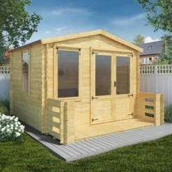Mercia 3.1m X 3.7m Log Cabin With Veranda (19mm)