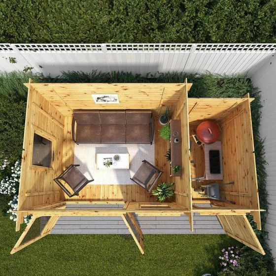 Mercia Visby 4.1m X 2.4m Pent Log Cabin With Side Shed (19mm) 8 Mercia Visby 4.1m X 2.4m Pent Log Cabin With Side Shed (19mm) - Image 6