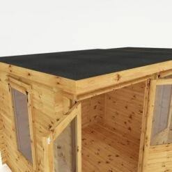 Mercia Visby 4.1m X 2.4m Pent Log Cabin With Side Shed (19mm) 24 Mercia Visby 4.1m X 2.4m Pent Log Cabin With Side Shed (19mm) -Garden Supplies Sales Shop si 006 001 0035 4 1m x 2 4m pent log cabin with side shed 19mm close up4 min