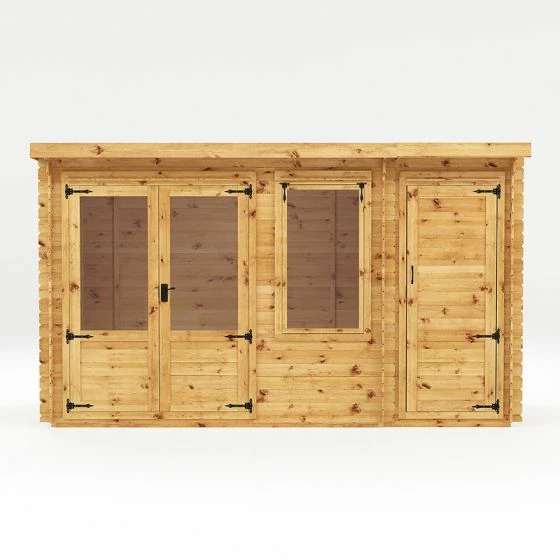Mercia Visby 4.1m X 2.4m Pent Log Cabin With Side Shed (19mm) 14 Mercia Visby 4.1m X 2.4m Pent Log Cabin With Side Shed (19mm) - Image 12