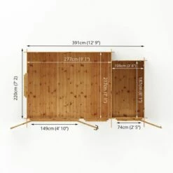 Mercia Visby 4.1m X 2.4m Pent Log Cabin With Side Shed (19mm) 19 Mercia Visby 4.1m X 2.4m Pent Log Cabin With Side Shed (19mm) -Garden Supplies Sales Shop si 006 001 0035 4 1m x 2 4m pent log cabin with side shed 19mm drawing1 min