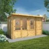 Mercia Visby 4.1m X 2.4m Pent Log Cabin With Side Shed (19mm) 2 Mercia Visby 4.1m X 2.4m Pent Log Cabin With Side Shed (19mm) -Garden Supplies Sales Shop si 006 001 0035 4 1m x 2 4m pent log cabin with side shed 19mm insitu1 min 1