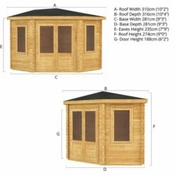 Mercia 3m X 3m Corner Log Cabin (28mm) - Double Glazed 19 Mercia 3m X 3m Corner Log Cabin (28mm) - Double Glazed -Garden Supplies Sales Shop si 006 002 0054 3m x 3m corner cabin 28mm dg drawing1 min