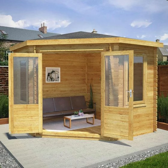 Mercia 3m X 3m Corner Log Cabin (28mm) - Double Glazed 4 Mercia 3m X 3m Corner Log Cabin (28mm) - Double Glazed - Image 2