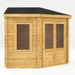 Mercia 3m X 3m Corner Log Cabin (28mm) - Double Glazed 23 Mercia 3m X 3m Corner Log Cabin (28mm) - Double Glazed -Garden Supplies Sales Shop si 006 002 0054 3m x 3m corner cabin 28mm dg render2 min