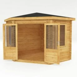 Mercia 3m X 3m Corner Log Cabin (28mm) - Double Glazed 28 Mercia 3m X 3m Corner Log Cabin (28mm) - Double Glazed -Garden Supplies Sales Shop si 006 002 0054 3m x 3m corner cabin 28mm dg render3 min