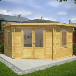 Mercia 4m X 4m Corner Log Cabin (28mm) - Double Glazed