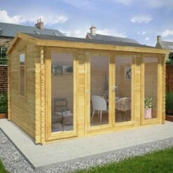 Mercia Director 4m X 3m Garden Office Log Cabin (28mm) - Double Glazed