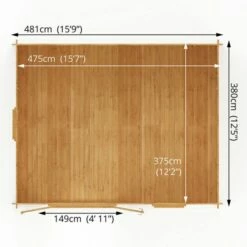 Mercia Elite 5m X 4m Garden Office Log Cabin (34mm) - Double Glazed 23 Mercia Elite 5m X 4m Garden Office Log Cabin (34mm) - Double Glazed -Garden Supplies Sales Shop si 006 003 0077 5m x 4m home office elite 34mm dg drawing2 min