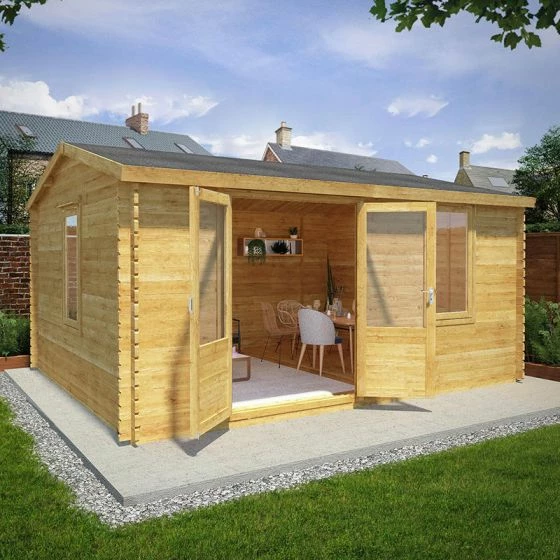 Mercia Elite 5m X 4m Garden Office Log Cabin (34mm) - Double Glazed 4 Mercia Elite 5m X 4m Garden Office Log Cabin (34mm) - Double Glazed - Image 2