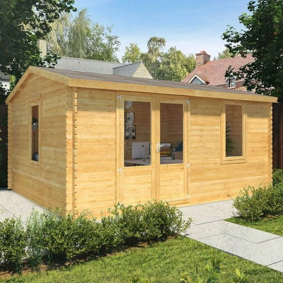 Mercia Elite 5m X 4m Garden Office Log Cabin (34mm) - Double Glazed 5 Mercia Elite 5m X 4m Garden Office Log Cabin (34mm) - Double Glazed - Image 3