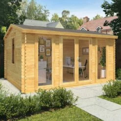 Mercia Director 4m X 3.5m Garden Office Log Cabin (34mm) - Double Glazed