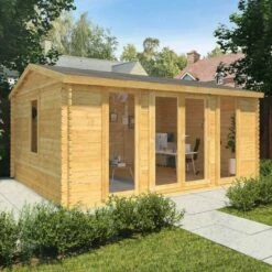 Mercia Director 5m X 4m Garden Office Log Cabin (34mm) - Double Glazed