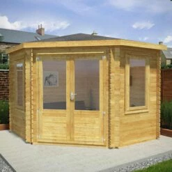 Mercia 3m X 3m Corner Log Cabin (44mm) - Double Glazed