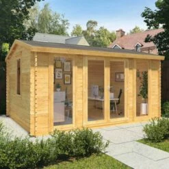 Mercia Director 4.5m X 3.5m Garden Office Log Cabin (44mm) - Double Glazed
