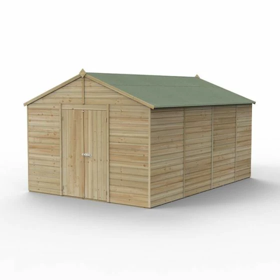 15' X 10' Forest Beckwood 25yr Guarantee Shiplap Pressure Treated Windowless Double Door Apex Wooden Shed (4.48m X 3.21m) 4 15' X 10' Forest Beckwood 25yr Guarantee Shiplap Pressure Treated Windowless Double Door Apex Wooden Shed (4.48m X 3.21m) - Image 2