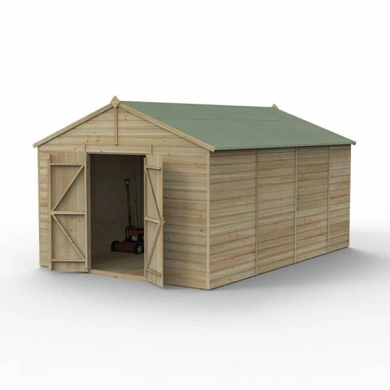15' X 10' Forest Beckwood 25yr Guarantee Shiplap Pressure Treated Windowless Double Door Apex Wooden Shed (4.48m X 3.21m) 19 15' X 10' Forest Beckwood 25yr Guarantee Shiplap Pressure Treated Windowless Double Door Apex Wooden Shed (4.48m X 3.21m) - Image 17