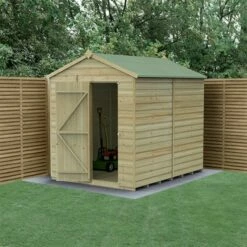 8' X 6' Forest Beckwood 25yr Guarantee Shiplap Pressure Treated Windowless Apex Wooden Shed (2.42m X 1.99m)